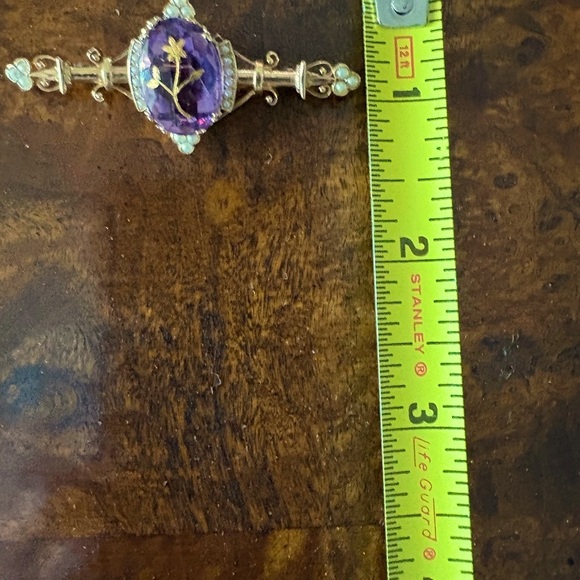 14K & Amethyst Brooch Pearls & Filigree Rare Elegance Vintage Unique Estate - Picture 5 of 12